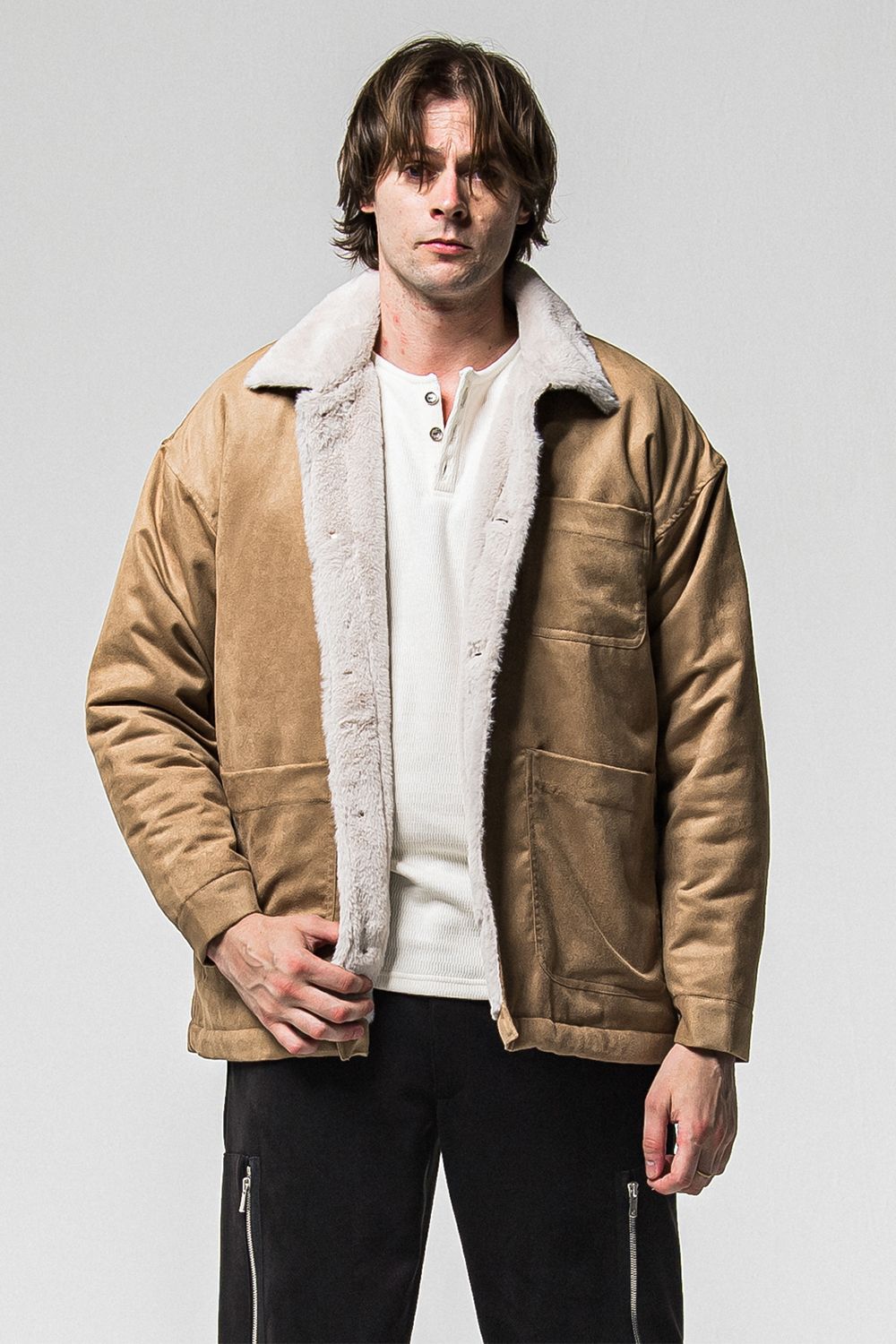 SUEDE FUR COVER ALL / スウェード ファー カバーオール