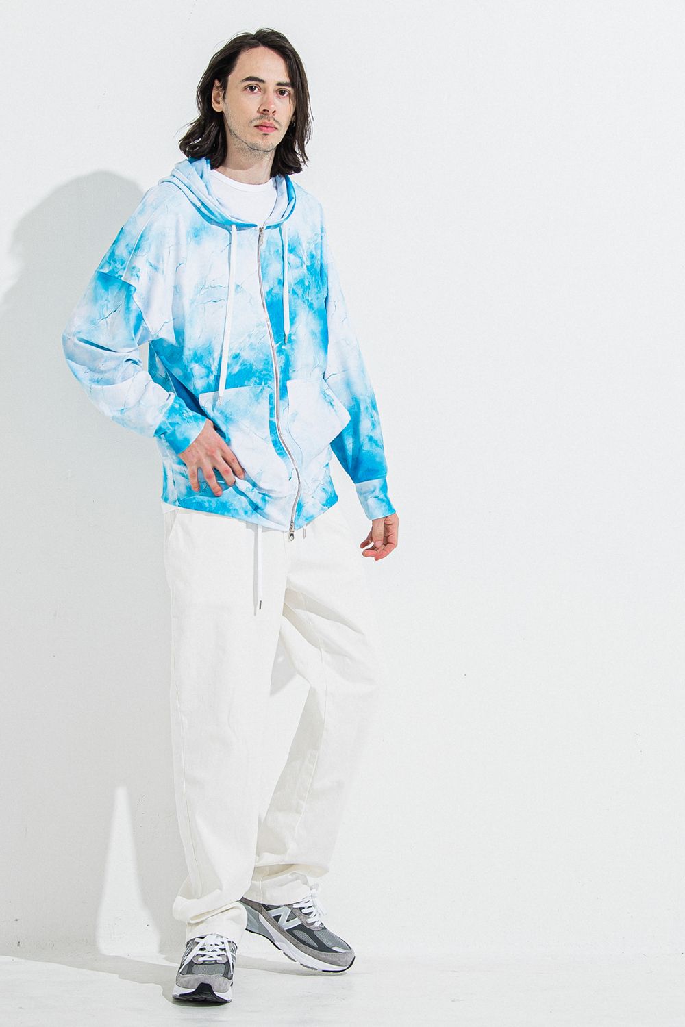 RASH OVER ZIPUP HOODIE / オーバーサイズ ジップアップ ラッシュガード パーカー