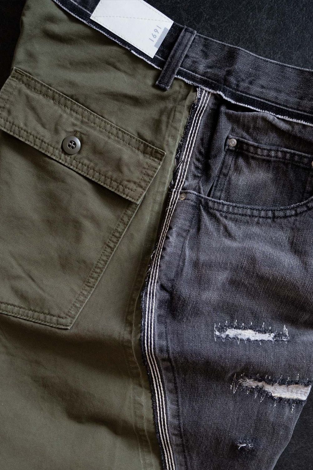 WRAP SEAM LOOSE FIT / ラップ シーム ルーズ フィット リメイク デニム バレルパンツ