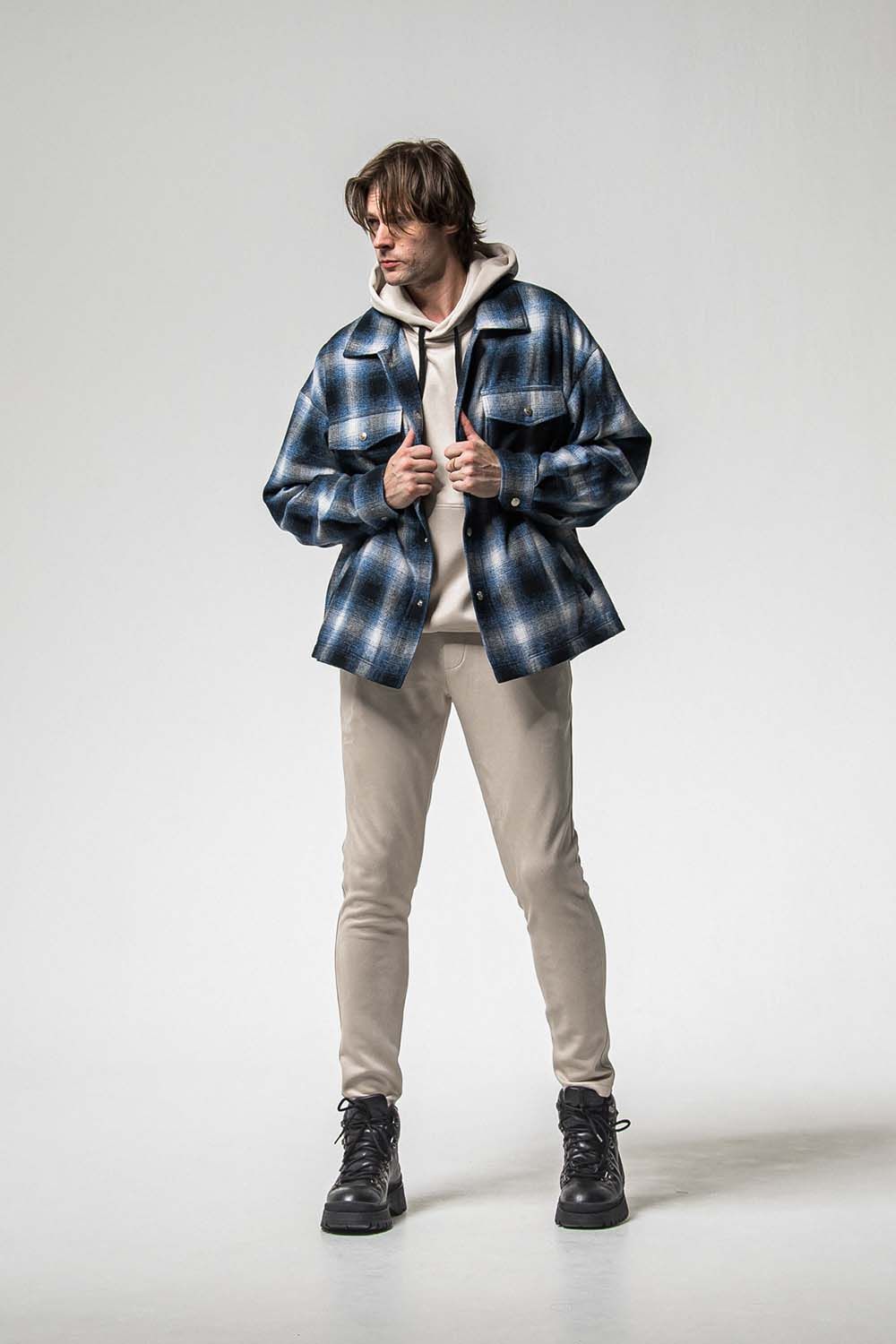 SUEDE LOOSE HOODIE / スウェード ルーズ フーディ