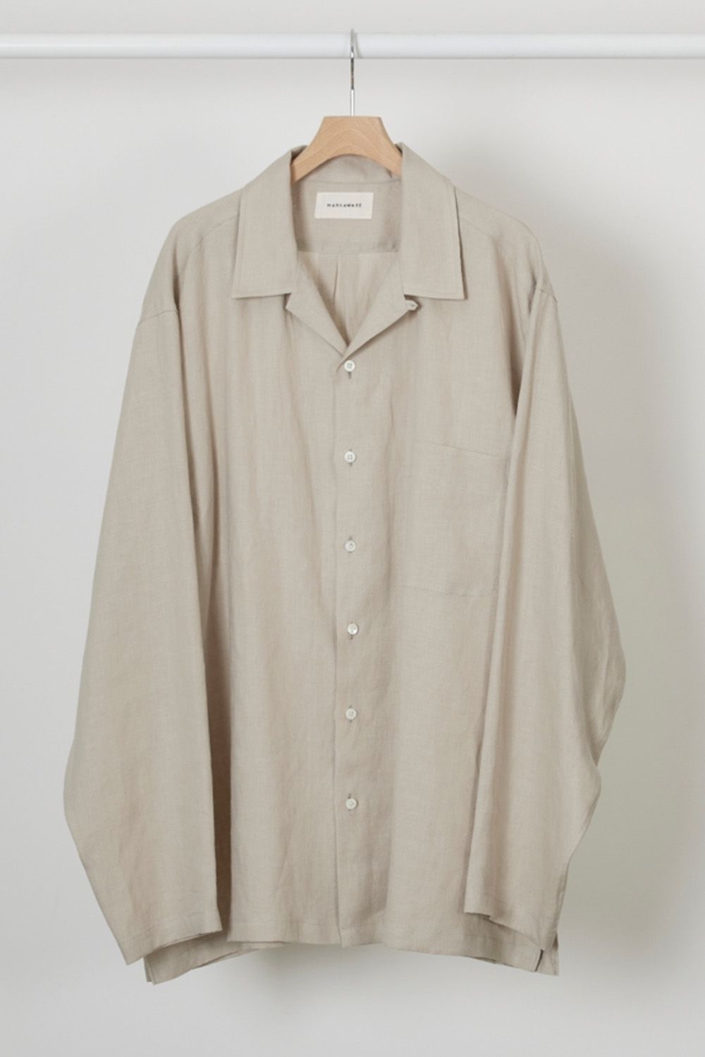 MARKAWARE - HEMP SHIRTING OPEN COLLAR SHIRT L/S / ヘンプ シャーティング オープンカラー  ロングスリーブ シャツ | laid-back