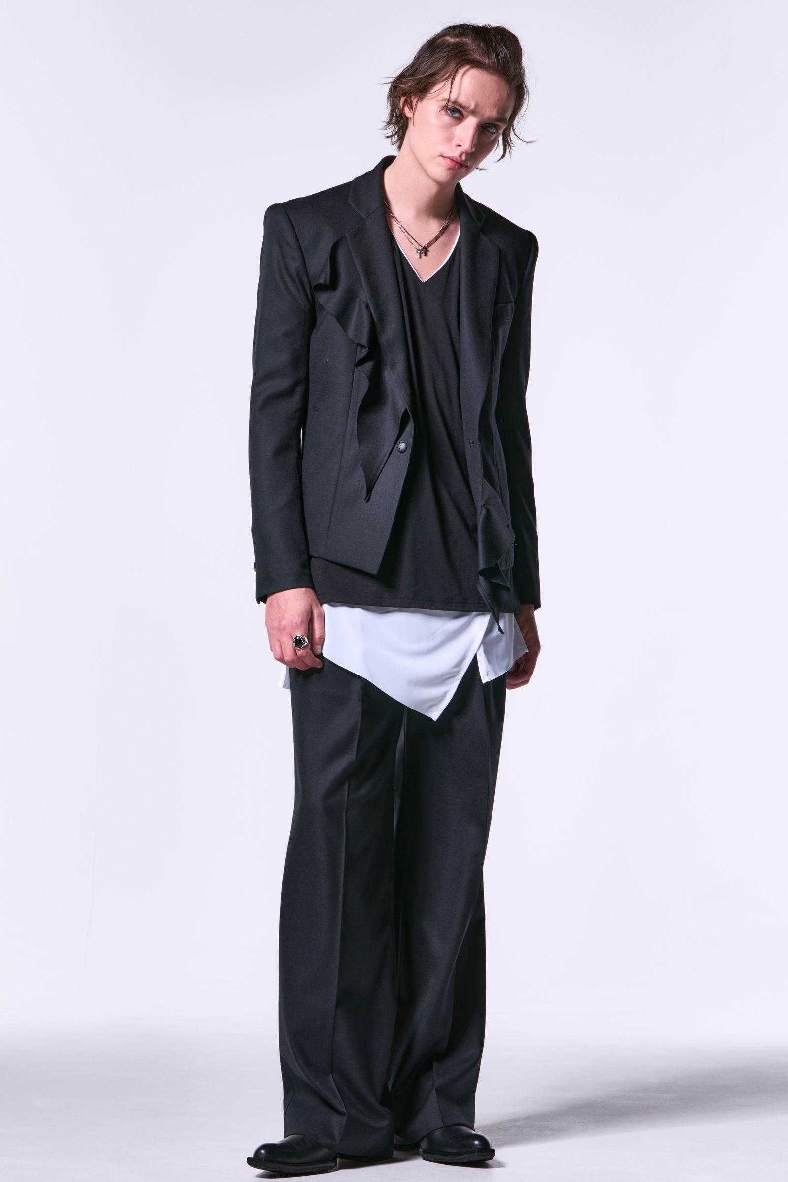 72Saxony 2Tuck Wide Slacks / サキソニーウール 2タックワイドスラックス