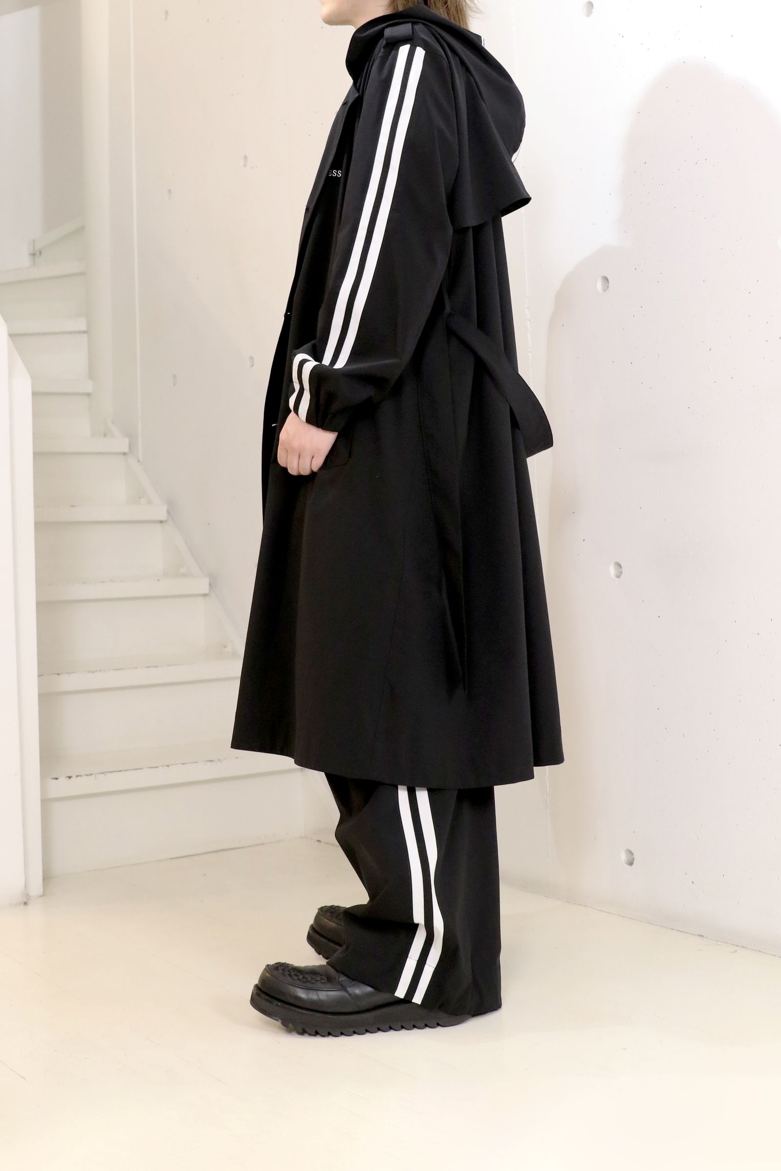 Sustainable Tuffeta Line Big Silhouette Hoodie / ライン ビッグシルエット フーディー