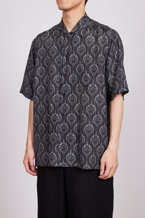 HABUTAE SILK OPEN COLLAR SHIRT / シルク羽二重 オープンカラーシャツ