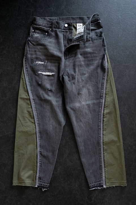 WRAP SEAM LOOSE FIT / ラップ シーム ルーズ フィット リメイク デニム バレルパンツ