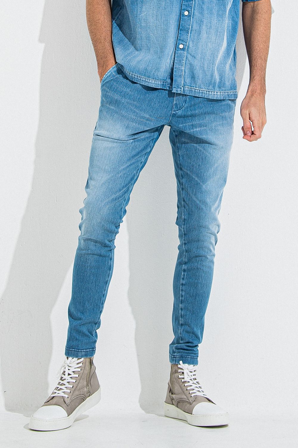 DENIM JERSEY CHRIS EASY TUCK PT / デニム ジャージ クリス イージー タック パンツ