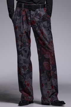 Gray Flora Gabardine Wide Slacks / グレー フローラ ギャバジン ワイドスラックス