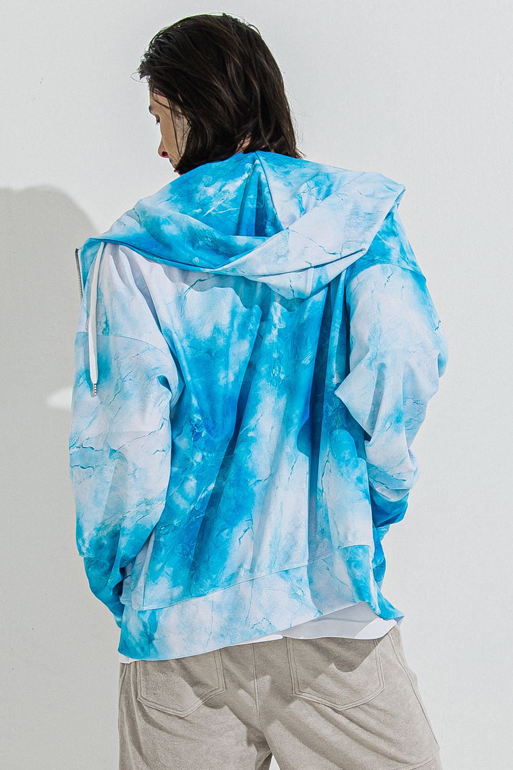 RASH OVER ZIPUP HOODIE / オーバーサイズ ジップアップ ラッシュガード パーカー