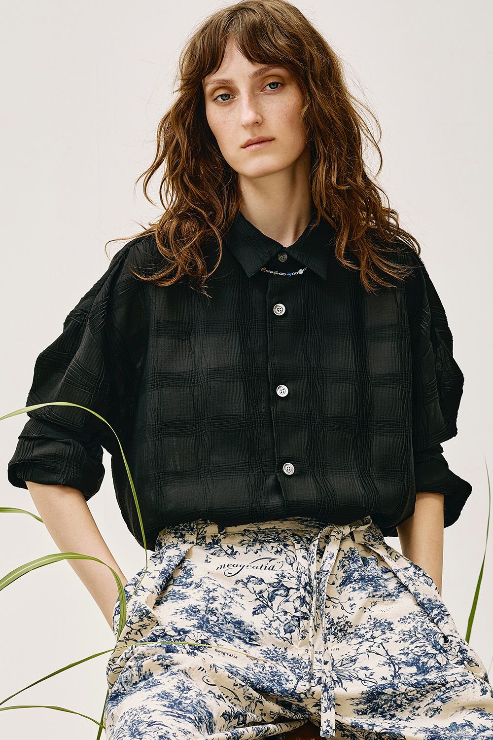Wave pleats shirt / ウェーブ プリーツ シャツ