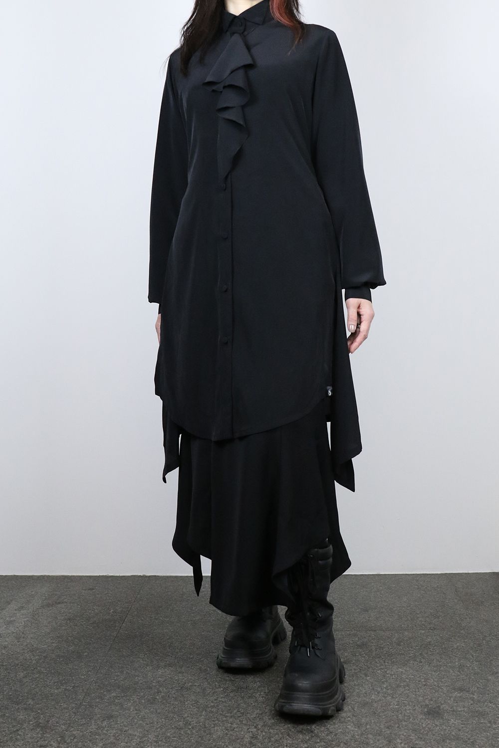 Recycle Decine Single Frill Shirt / リサイクル デシン シングル フリル シャツ
