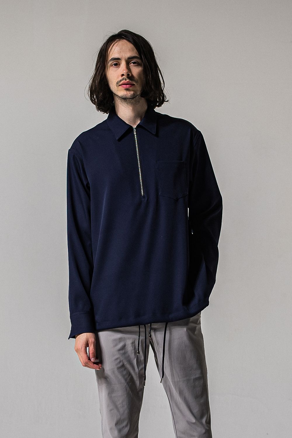 PULLOVER SATIN SHIRT / プルオーバー サテン シャツ