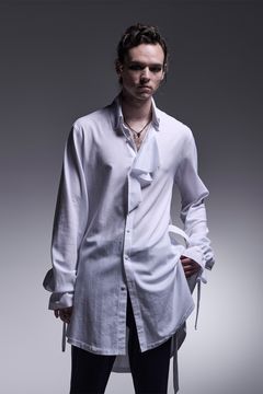 CHIRIMEN Shirring Frill Shirt / 縮緬 シャーリングフリルシャツ