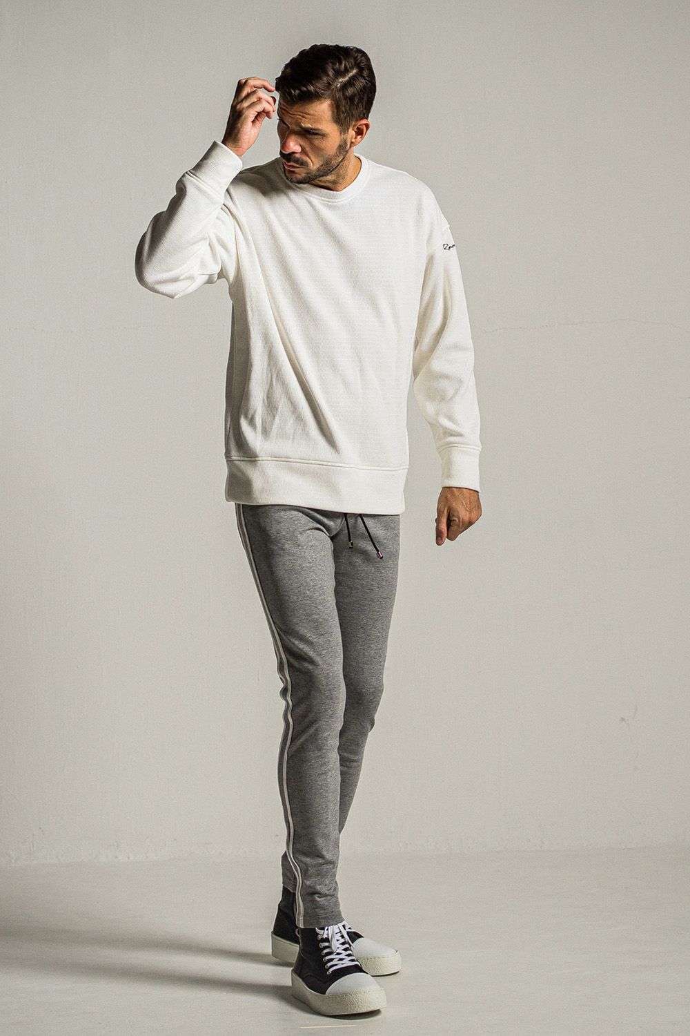 VELOURS FLEECE THERMAL LOOSE TRAINER / ベロア フリース サーマル ルーズ トレーナー