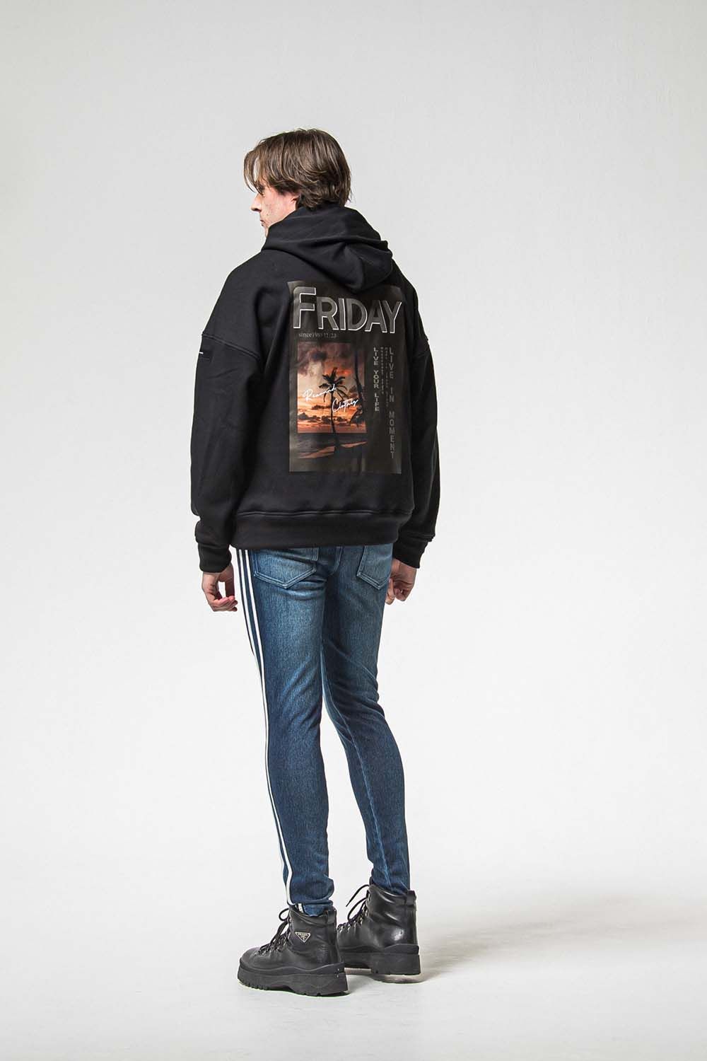 FRIDAY OLD COVER VELOURS FLEECE HOODIE / フライデー オールドカバー ベロア フリース フーディ