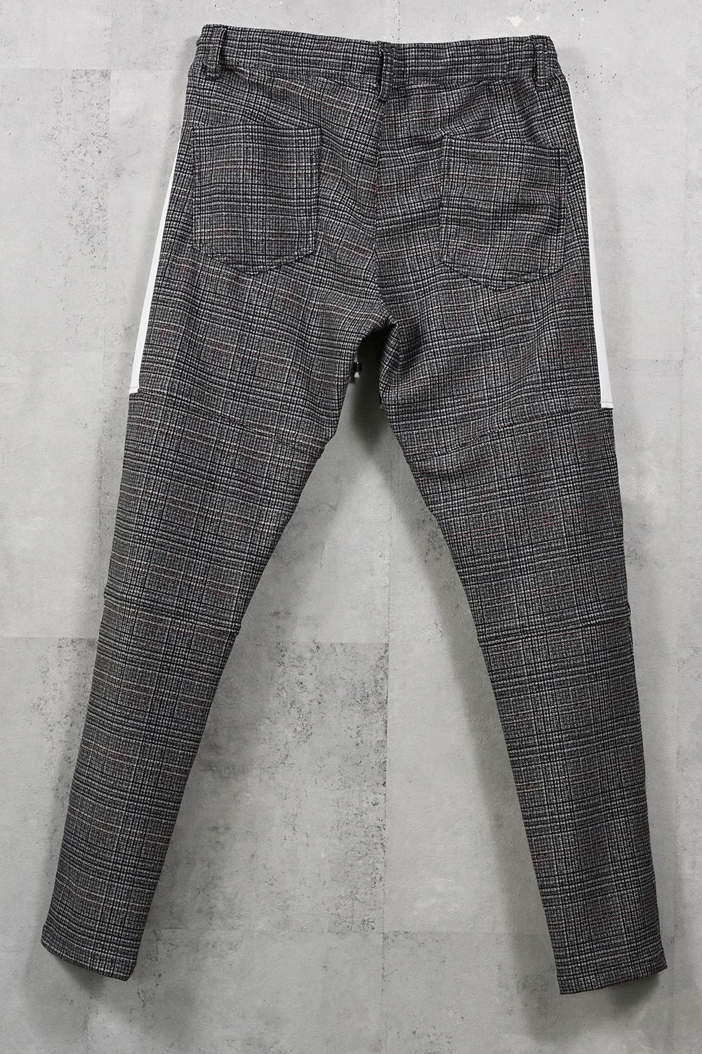 JT HEAT CHECK PT / 裏起毛 チェック 1タック ライン パンツ