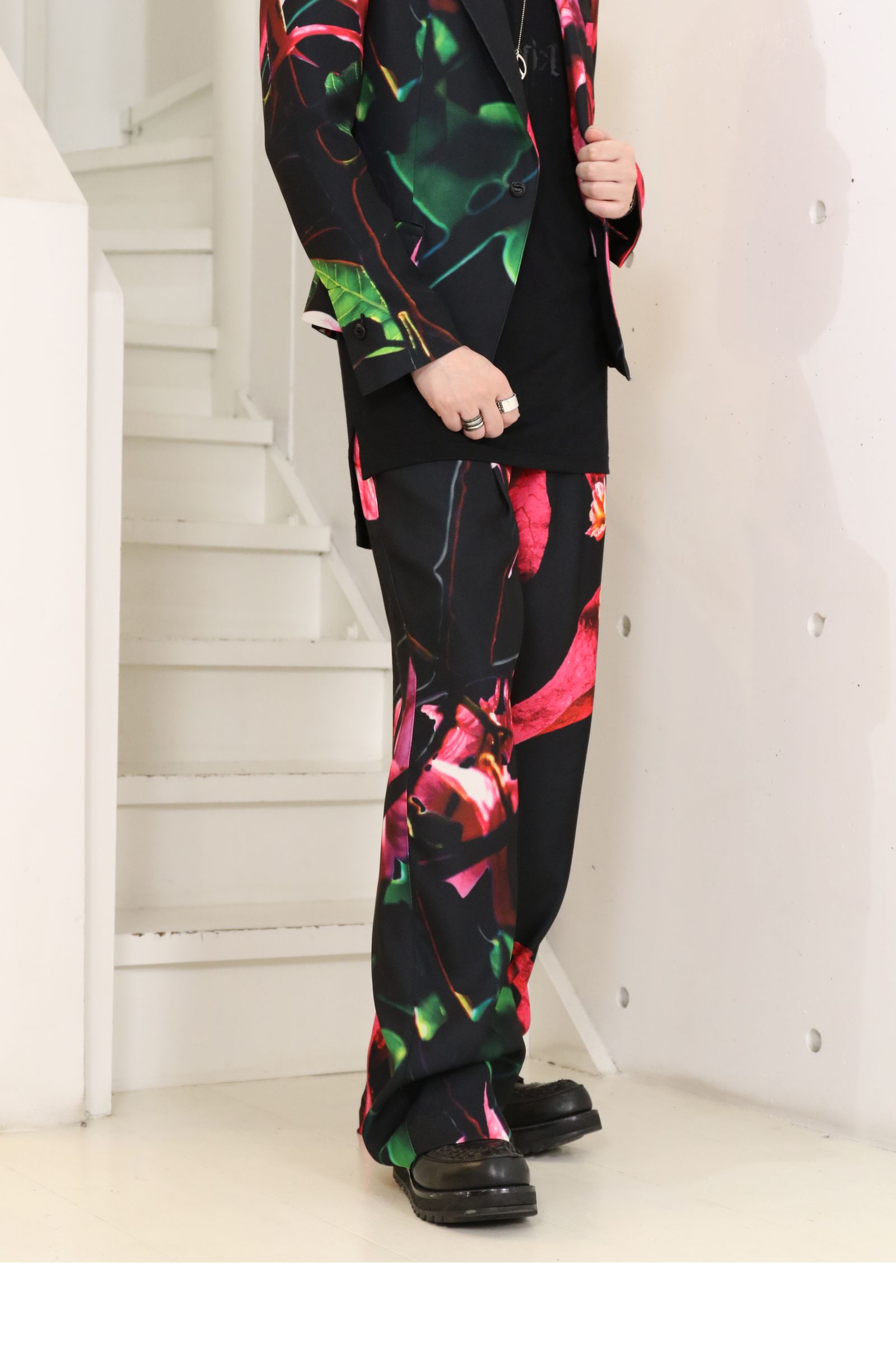 Eco Satin Bougainvillia 2Tuck Wide Slacks  / ブーゲンビリア 2タック ワイドスラックス
