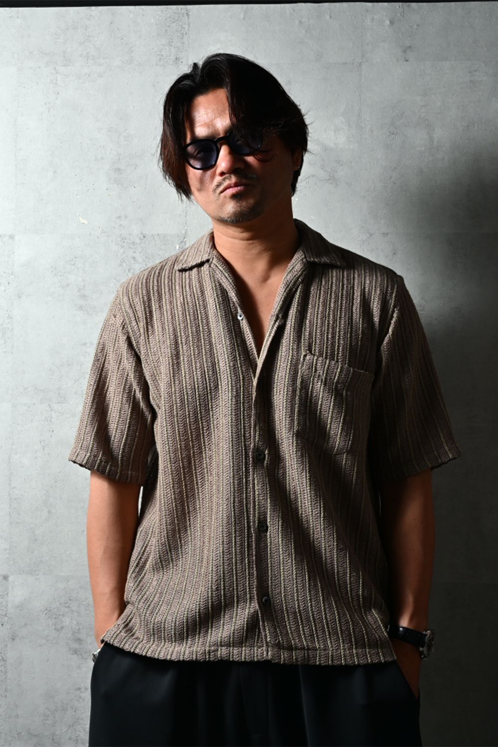 russel shirts / ラッセル織り オープンカラーシャツ