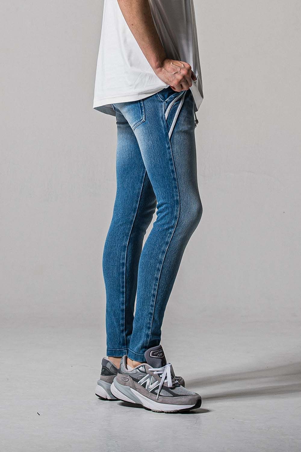 EX DENIM JERSEY EDGE PT / デニム ジャージ エッジ ラインパンツ