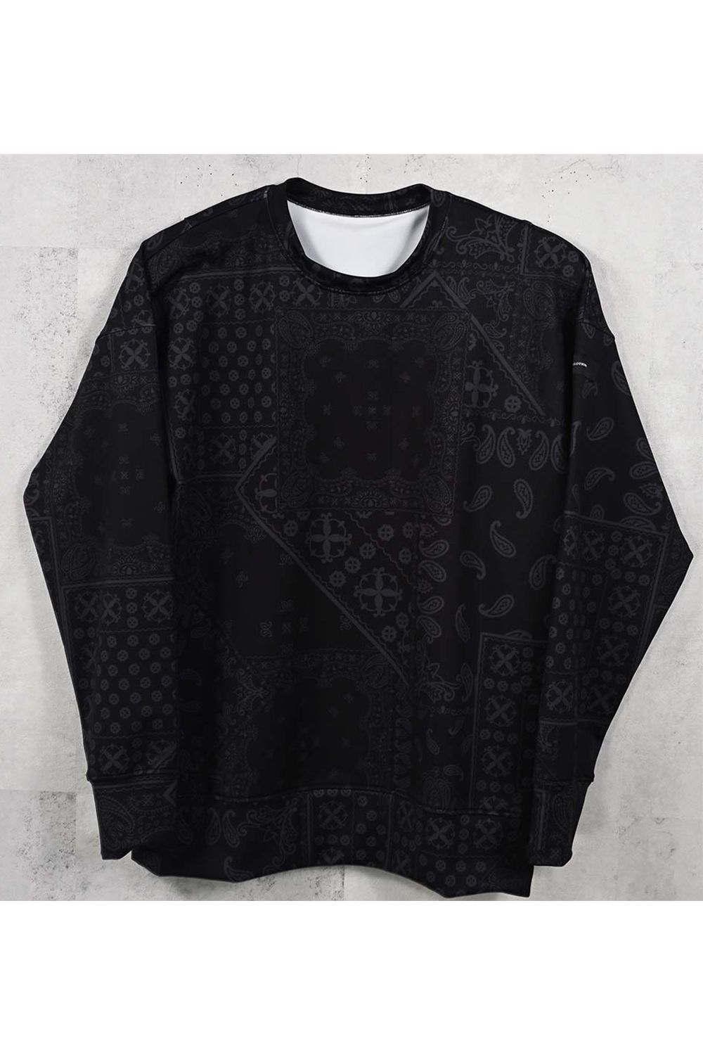 PAISLEY BACK FLEECE DROP TRAINER / 裏起毛 ペイズリー柄 ルーズトレーナー