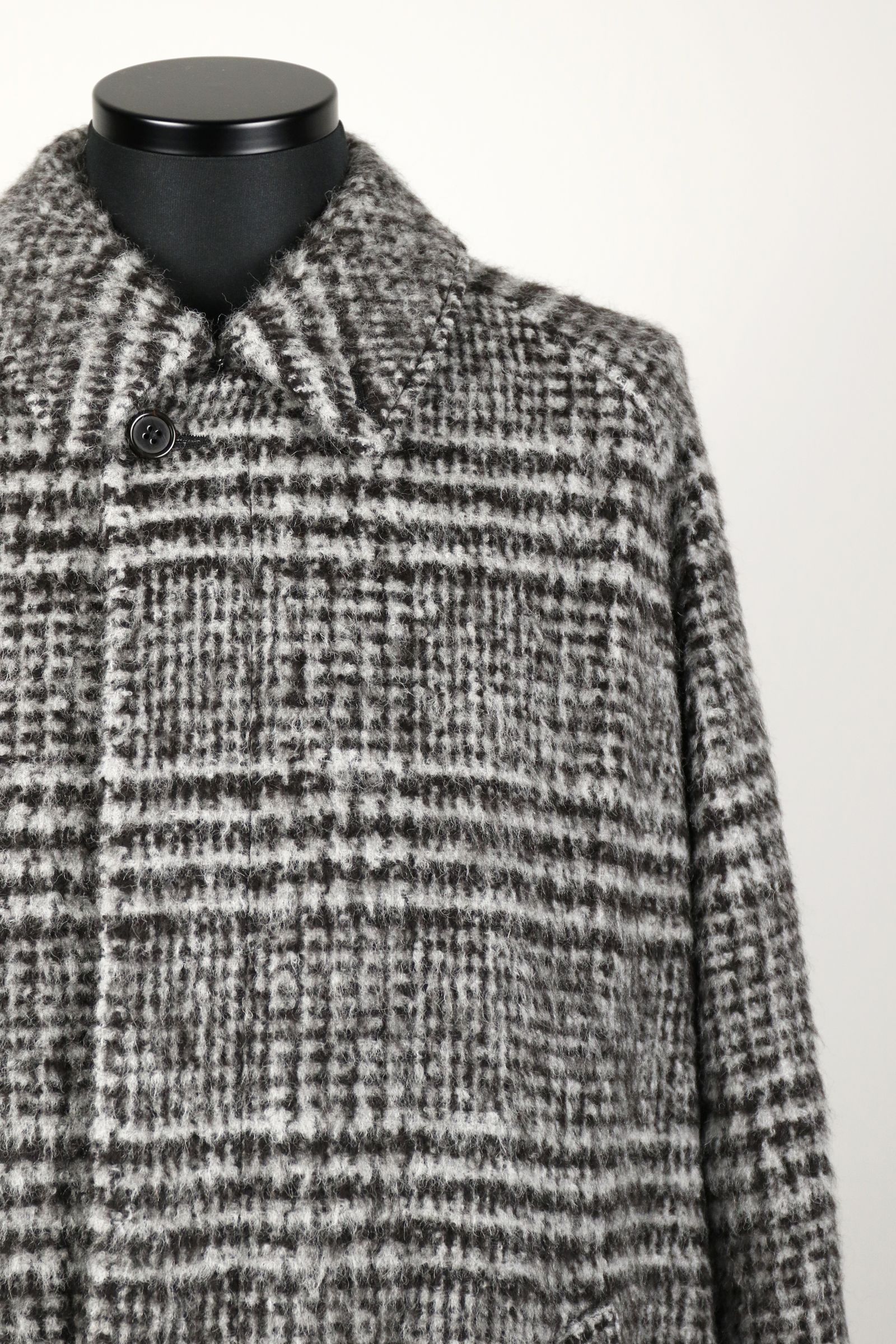 ALPACA SHAGGY PLAID WALK ABOUT COAT / アルパカシャギープレイド ウォークアバウトコート