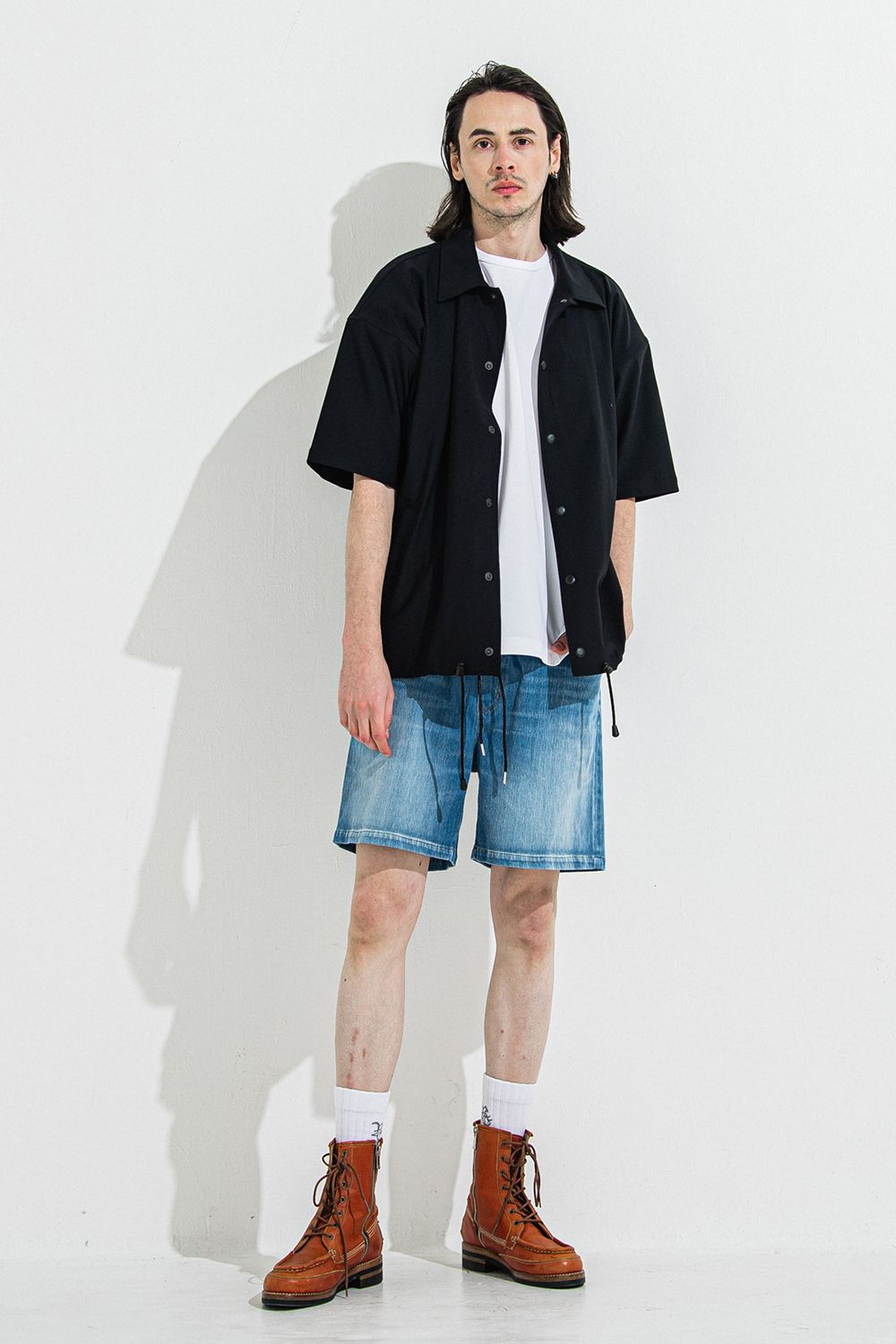 RESOUND CLOTHING - DENIM JERSEY SHORTS / デニム ジャージ