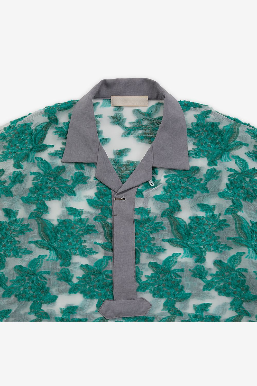 Mesh jaquard skipper shirt / メッシュ ジャガード スキッパー シャツ