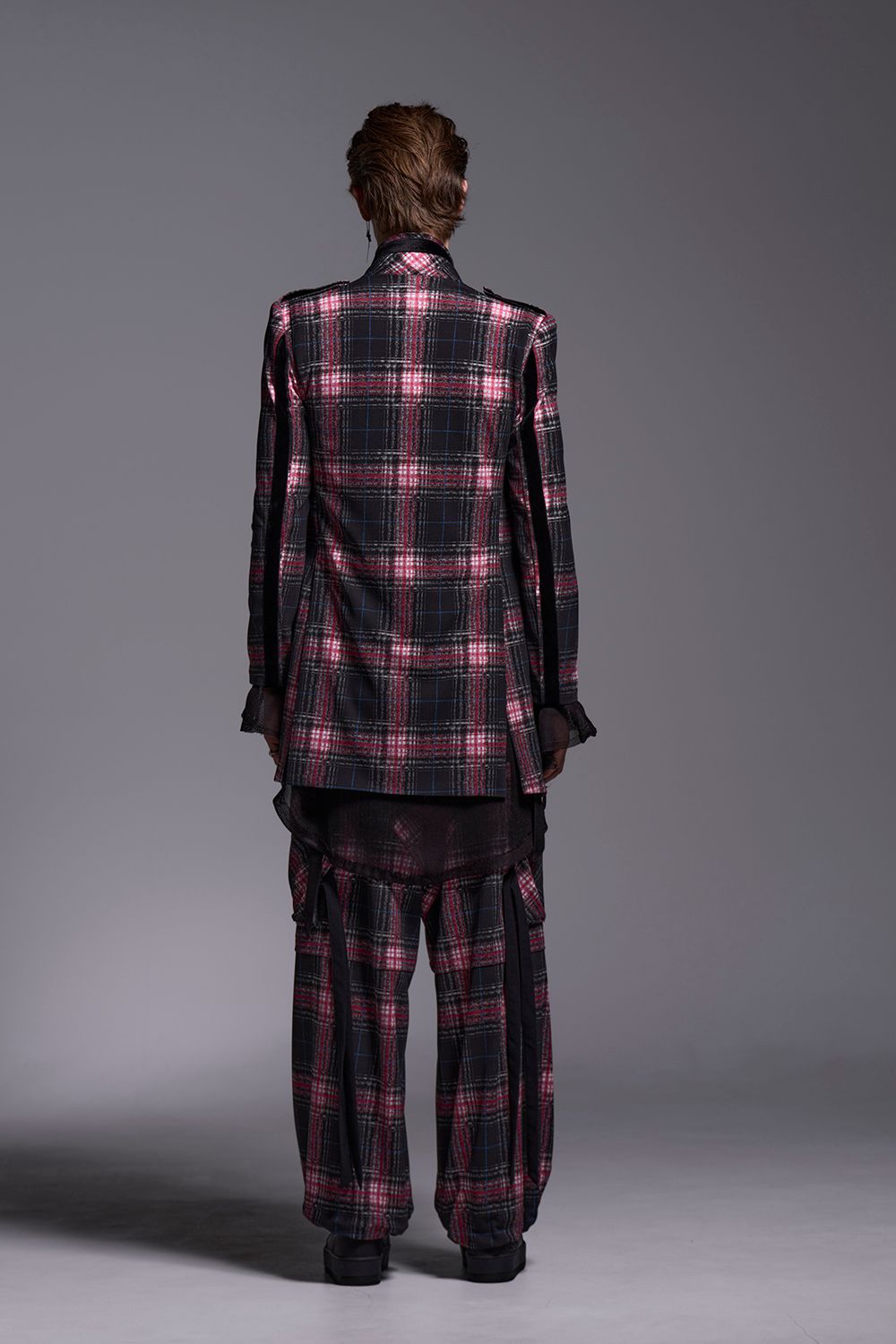 Pink Check Twill Cargo Pants / ピンクチェックツイル カーゴパンツ