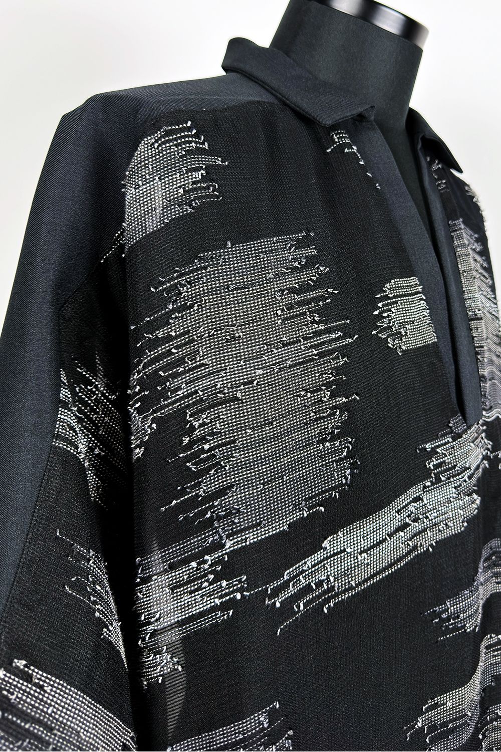 Mesh skipper collar SH / メッシュ スキッパーカラー シャツ