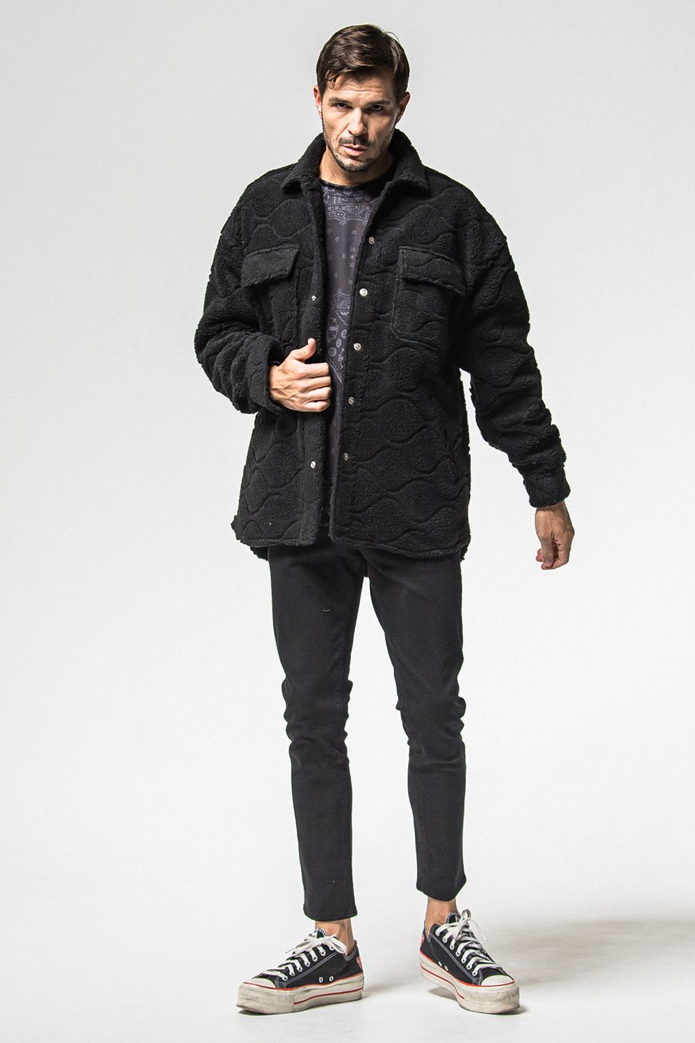 PAISLEY BACK FLEECE DROP TRAINER / 裏起毛 ペイズリー柄 ルーズトレーナー