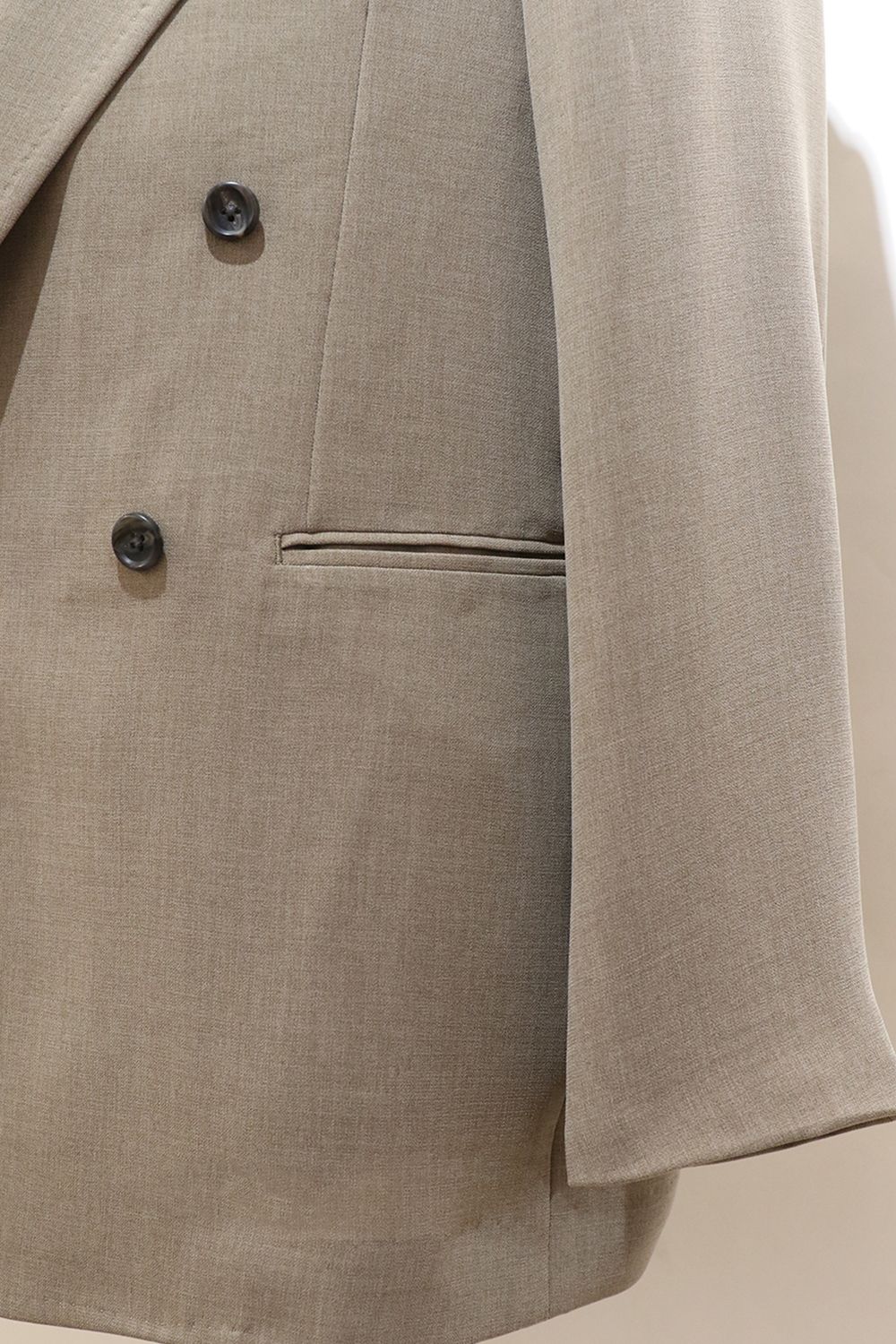 MELANGE TWILL DOUBLE BREASTED JACKET<HORN BUTTON> / メランジ ツイル ダブルブレステッド ジャケット