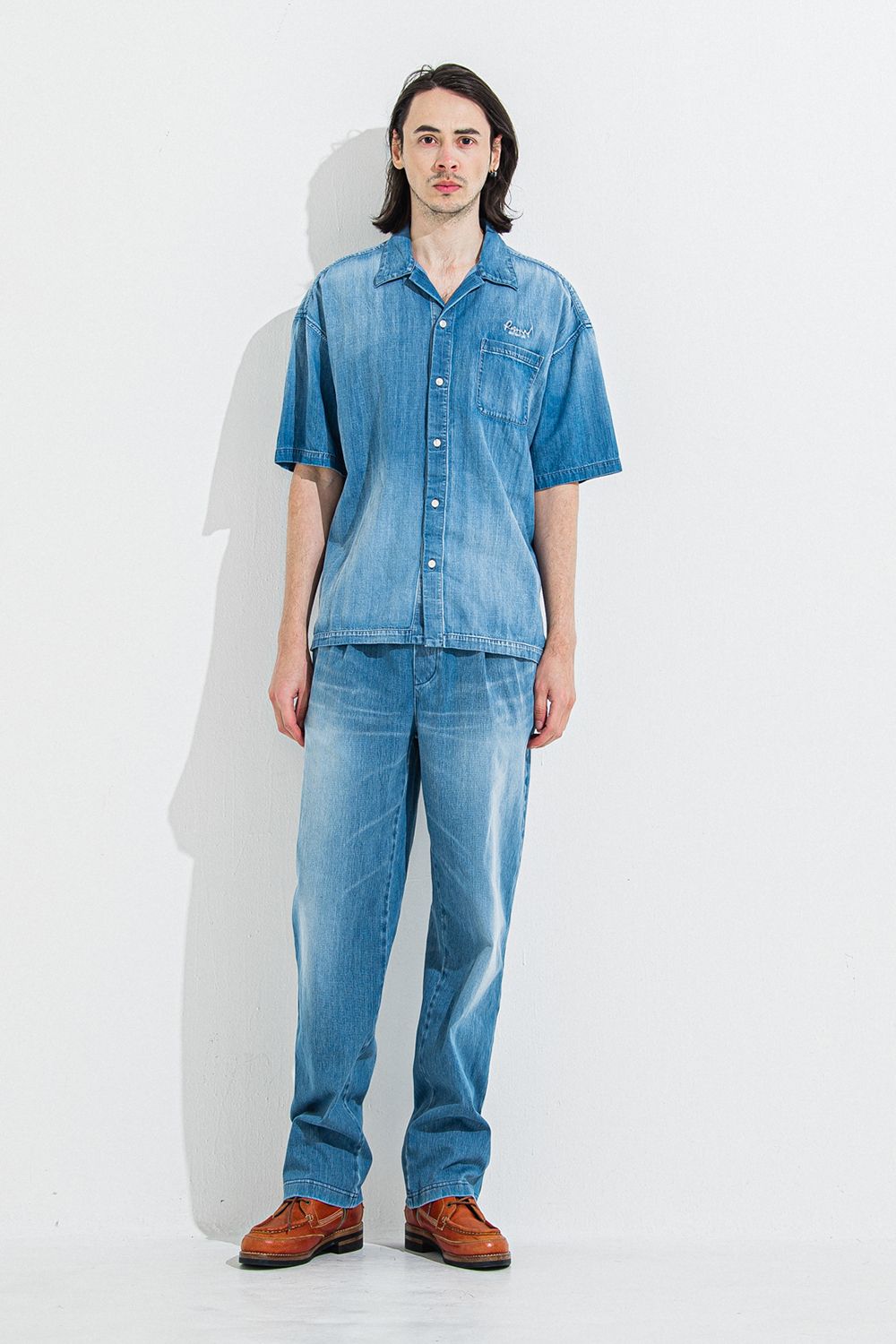 DENIM JERSEY WIDE PT / デニム ジャージ ワイド パンツ
