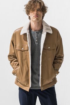 LEATHER FUR OVER G / オーバーサイズ エコレザーGジャン