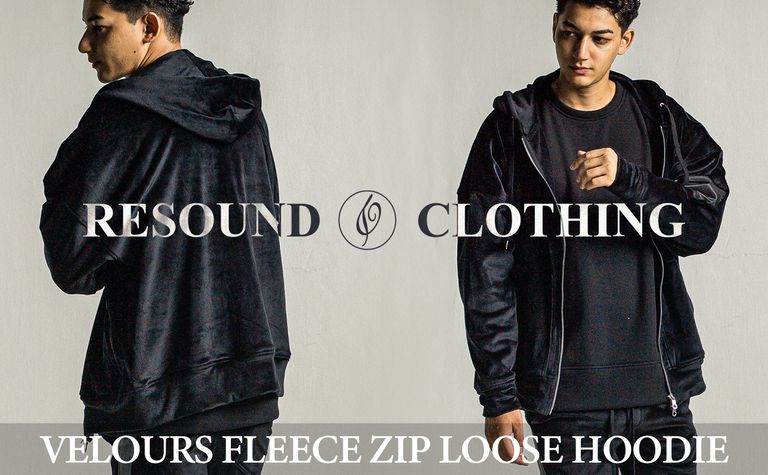 【RESOUND CLOTING】VELOURS FLEECE ZIP LOOSE HOODIE