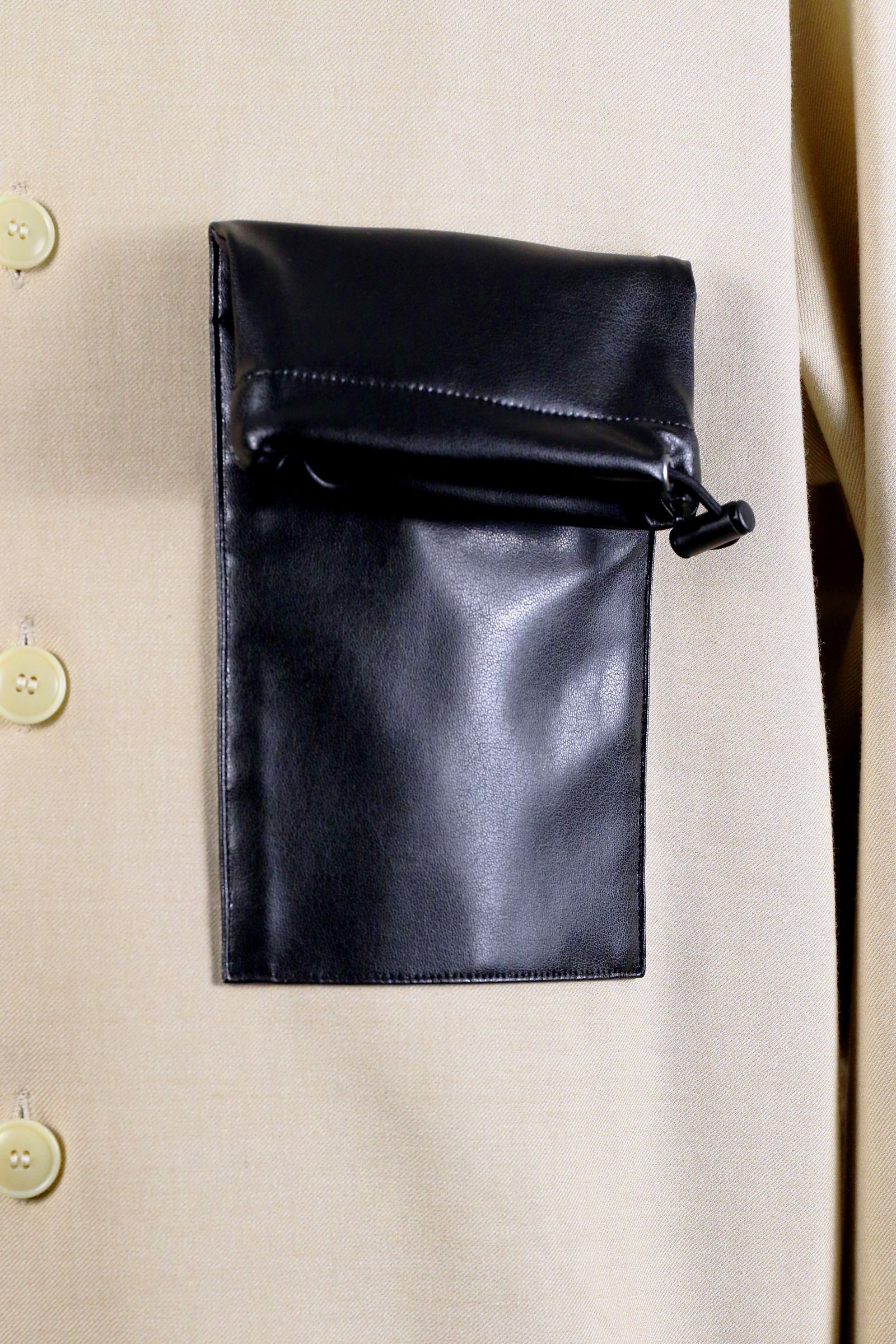 Eco leather pocket SH / エコレザー ポケット シャツ