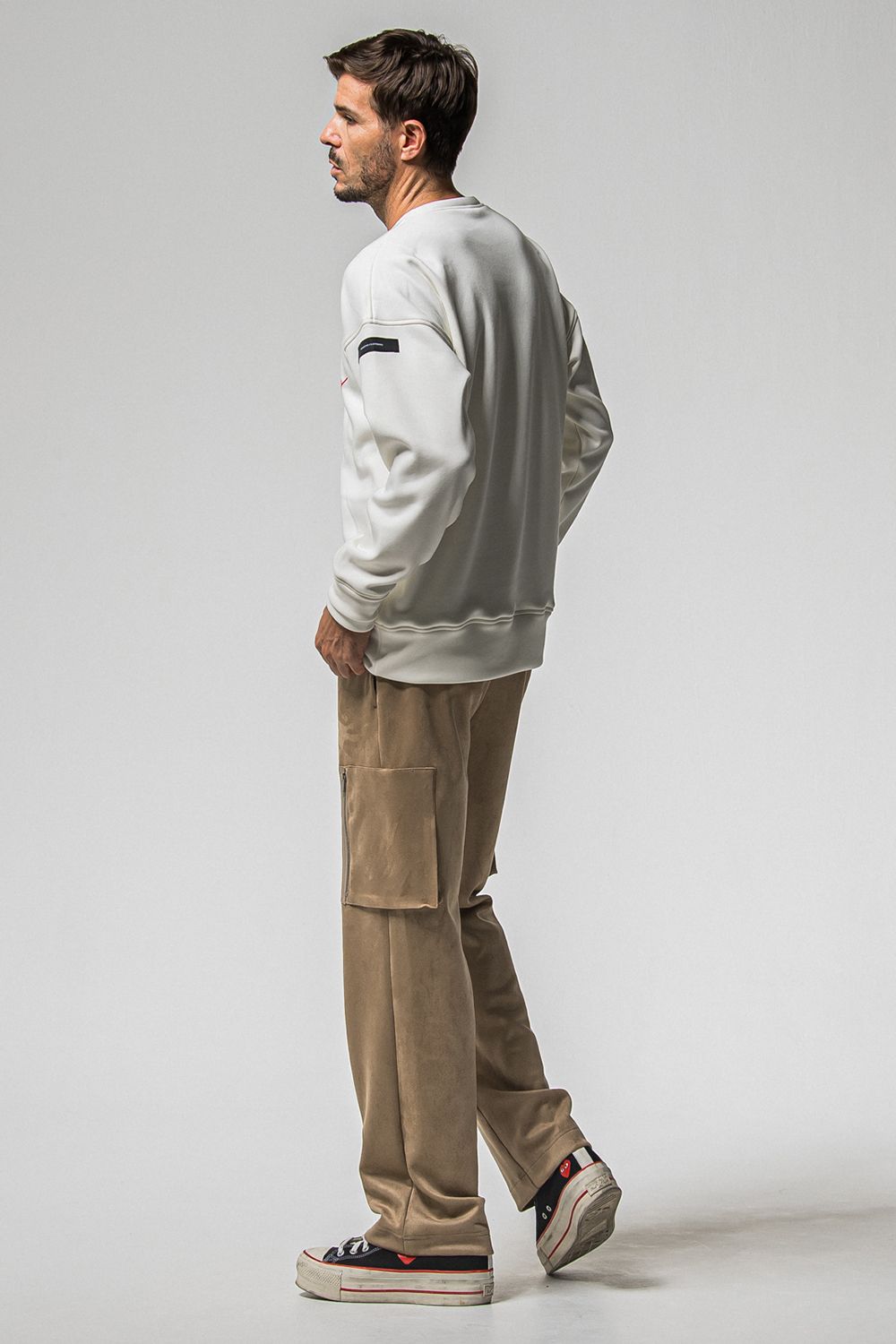 FRIDAY OLD LOGO VELOURS FLEECE TRINER / FRIDAYコラボ オールドロゴ 裏ベロアフリーストレーナー