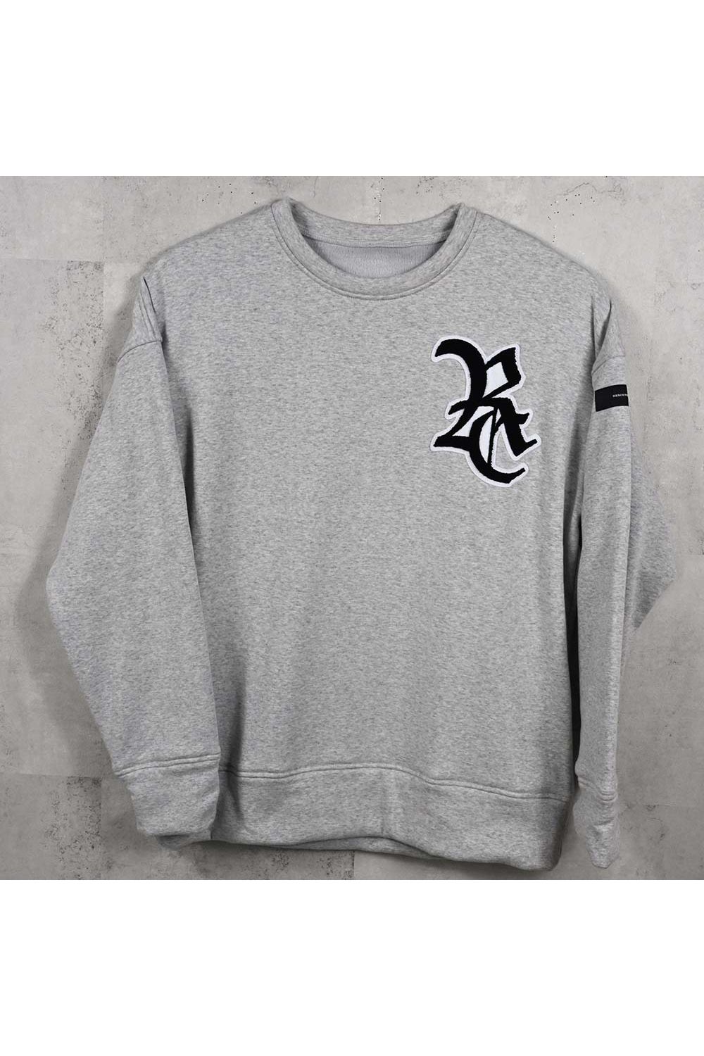 RC CHENILLE VELOURS FLEECE DROP TRINER / RC サガラ刺繍ワッペン ベロア フリース ドロップ トレーナー