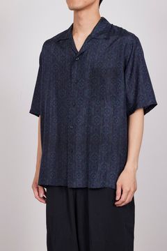 HABUTAE SILK OPEN COLLAR SHIRT / シルク羽二重 オープンカラーシャツ