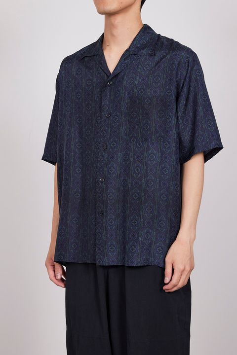 HABUTAE SILK OPEN COLLAR SHIRT / シルク羽二重 オープンカラーシャツ