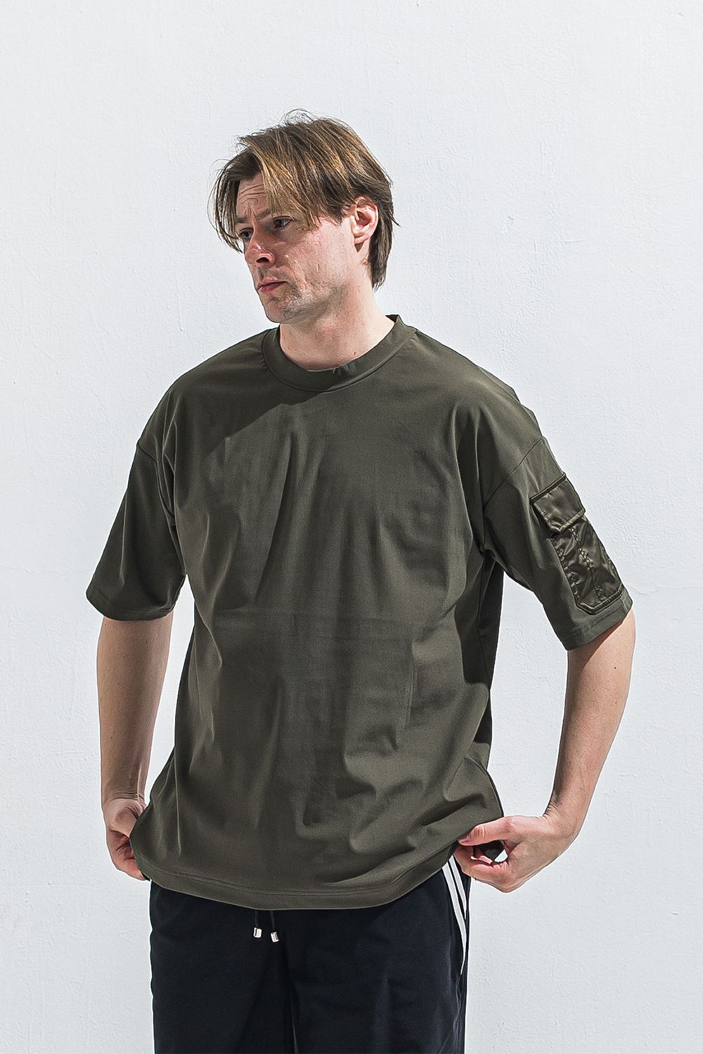 MILITARY POCKET NYLON OVER TEE / ミリタリー ポケット ナイロン オーバー Tシャツ