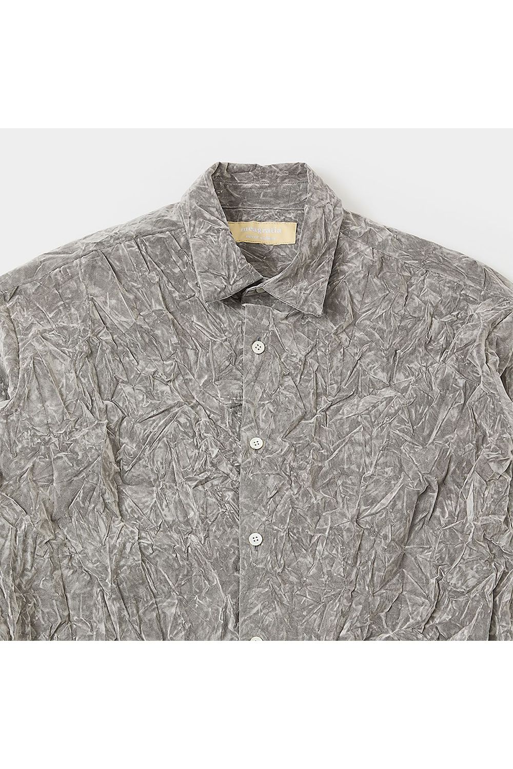 Flock printed washer shirt / フロッキープリント ワッシャー シャツ