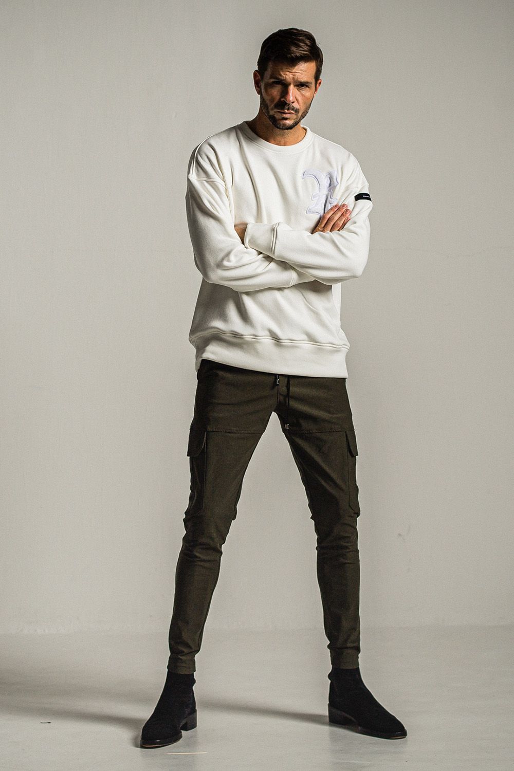 RC CHENILLE VELOURS FLEECE DROP TRAINER / RC シェニール ベロア フリース ドロップ トレーナー