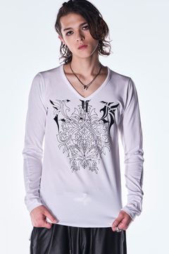 BEA TENJIKU V Neck T-Shirt / ベア天竺 Vネック ロングスリーブ Tシャツ