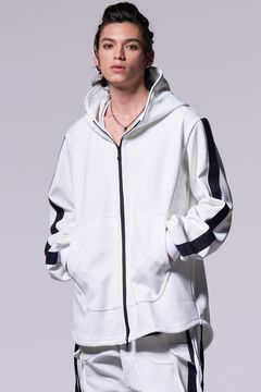 Knit Jersey Line Hoodie / ニット ジャージ ライン フーディー