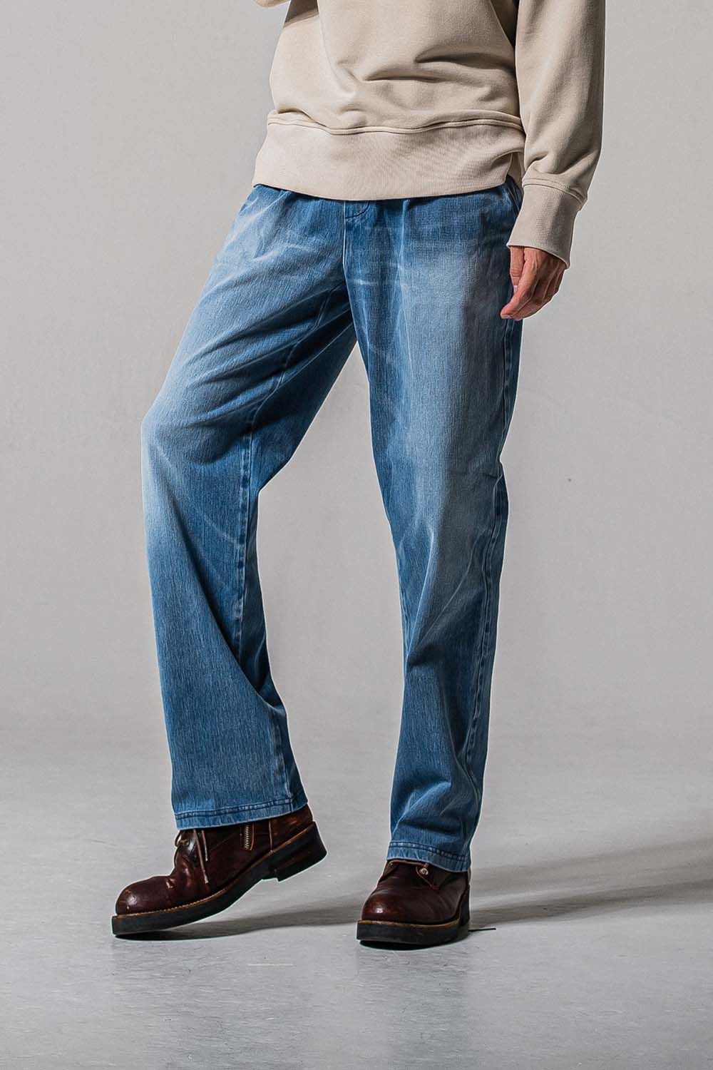 DENIM JERSEY WIDE PT / デニムジャージワイドパンツ