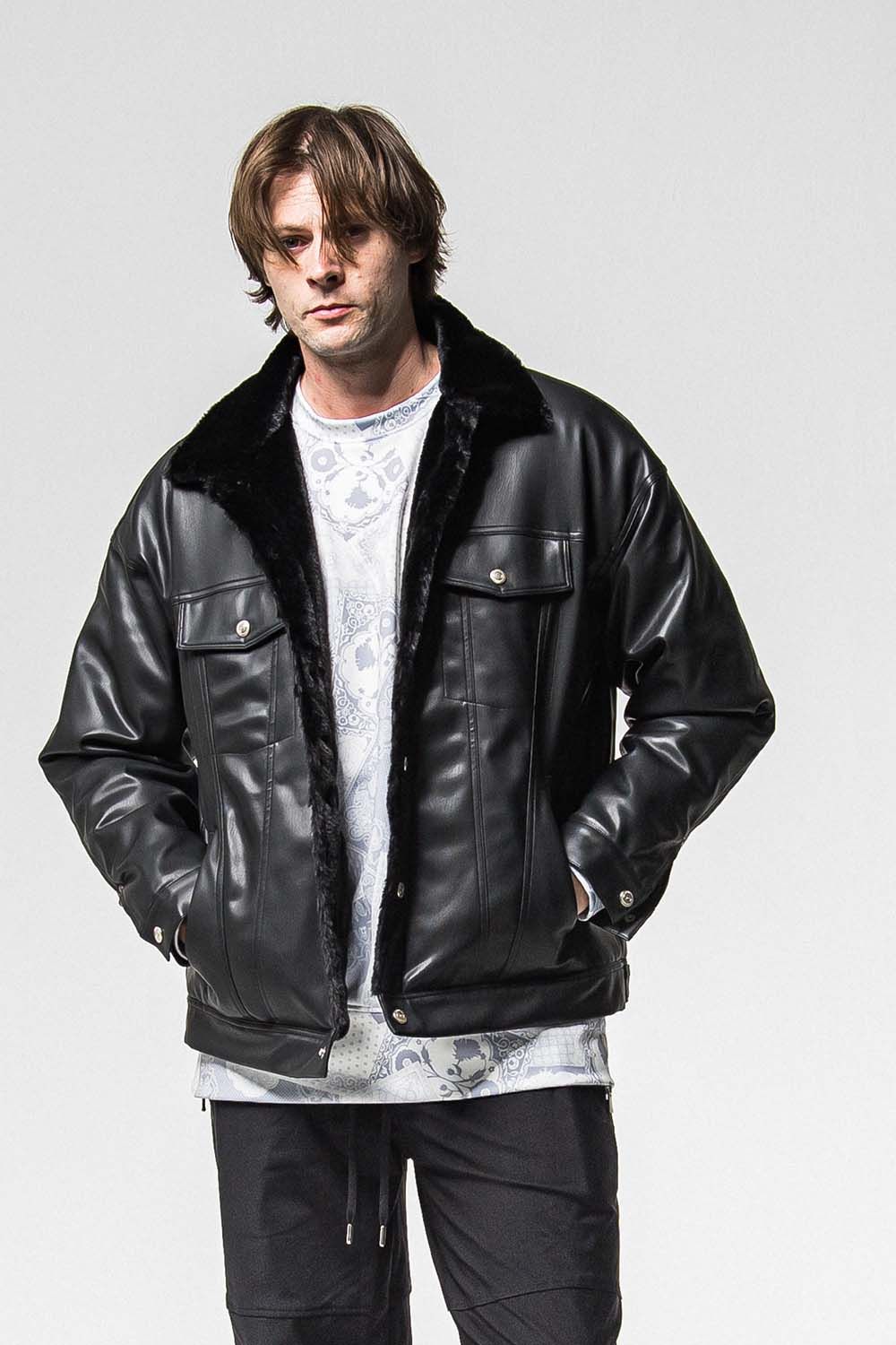 LEATHER FUR OVER G  / レザー ファー オーバー Gジャン