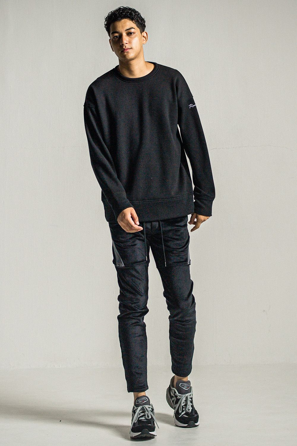 VELOURS FLEECE THERMAL LOOSE TRAINER / ベロア フリース サーマル ルーズ トレーナー