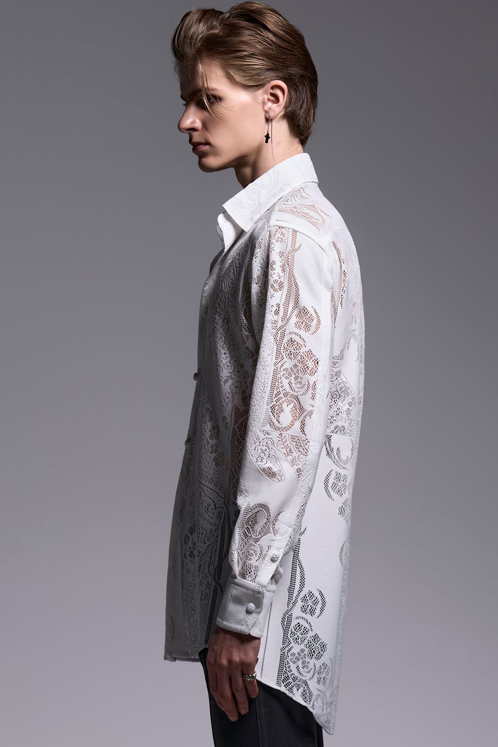 CROSS-Lace Shirt / クロスレース シャツ