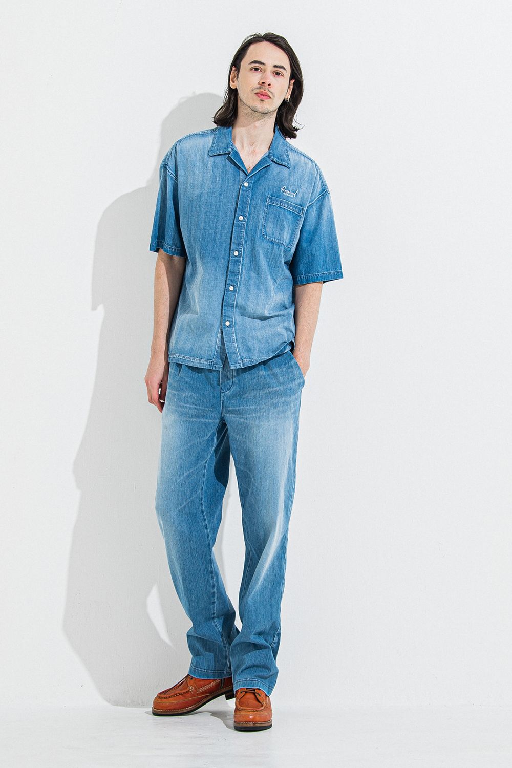 DENIM JERSEY WIDE PT / デニム ジャージ ワイド パンツ