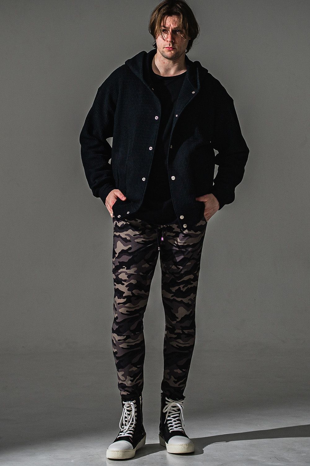 KNIT VARSITY HOODIE / ニット バーシティ フーディー