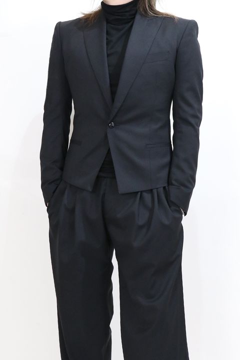 【SGZ COSTUME LINE】 RePE/Wool Gabardine Short Peaked Jacket（スワロ無） / SUGIZO コスチューム ショート ピークド ジャケット